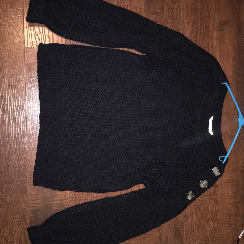 black sweater with scoop neck size S (4-6)